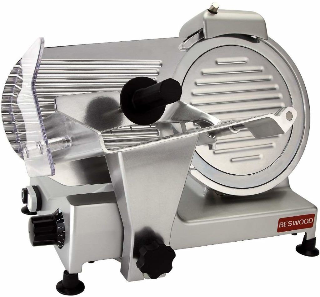 Image of BESWOOD Premium Chromium-plated Home Meat Slicer