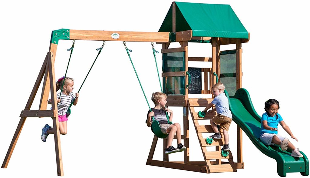 Photo of The Backyard Discovery Buckley Hill Wooden Swing Set Under 500 Dollars