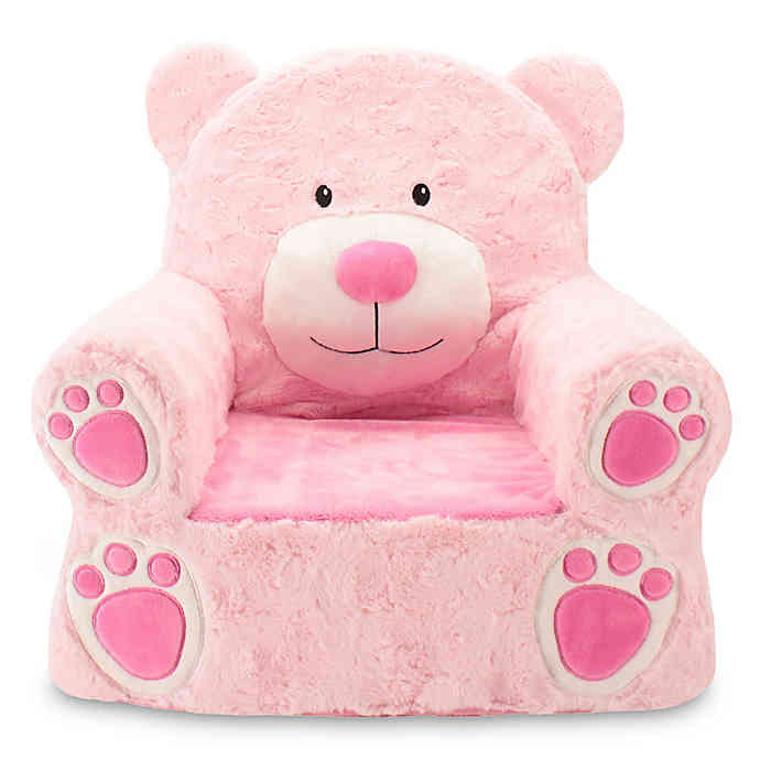 Picture Animal Adventure Pink Bear Children's Plush Chair