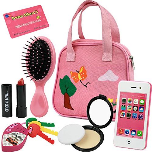 Image of Click N' Play 8pc Girls Pretend Play Purse