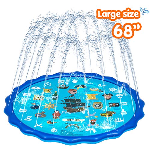 Picture of Abida Splash Pad, 70” Outside Sprinkler Play Mat Splash Pads for Toddler Girls and Boys