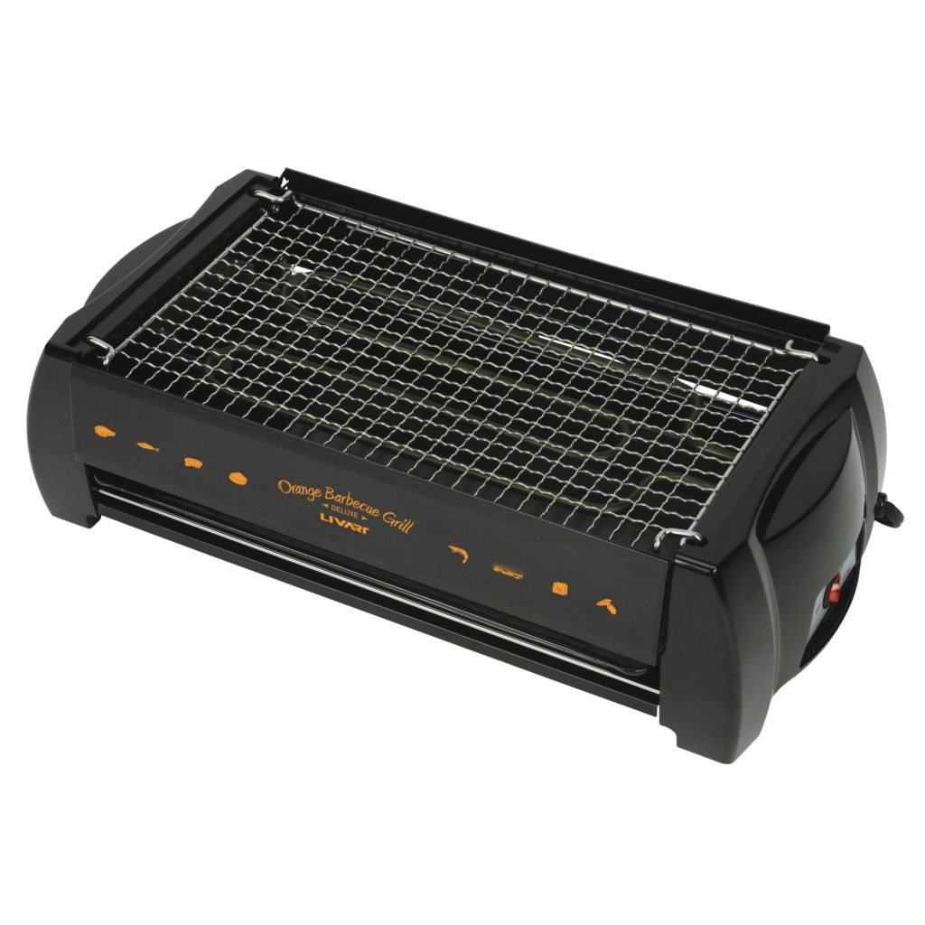 Image of Livart orange bbq deluxe electric barbecue grill
