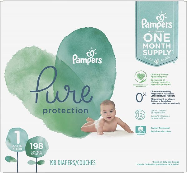 Picture of Pampers Pure Protection Disposable Baby Diapers, Hypoallergenic, and Unscented Protection