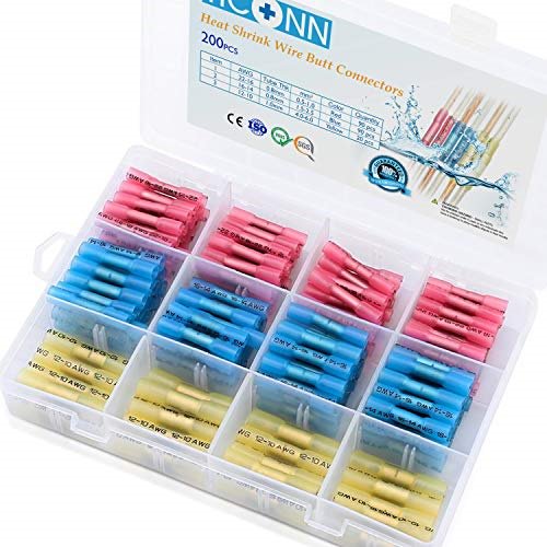 Image of TICONN 200 piece Automotive Heat Shrink Butt Connectors