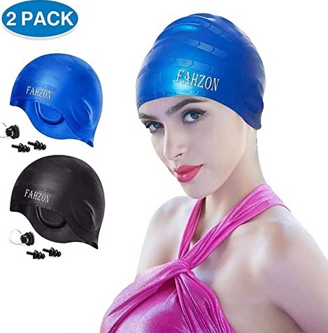 Picture of FAHZON Unisex Swim Cap with Ear Pockets