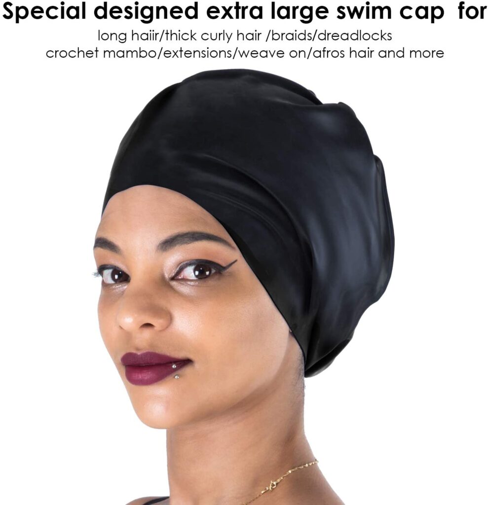 Picture of Firesara Extra Large Swimming Cap for Adults with Long Hair