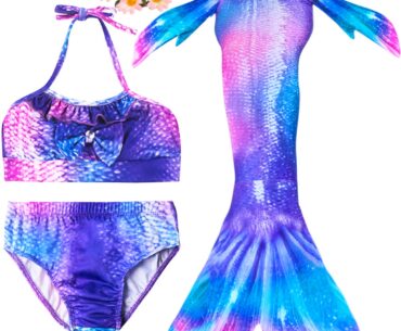 Image of iGeeKid 3 Pcs Girls Swimsuit Mermaid