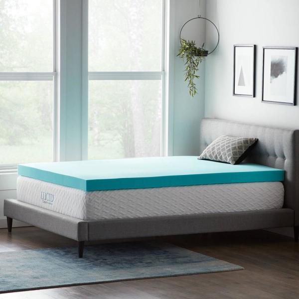 Picture of Lucid 4 Inch Gel Memory Foam Mattress Topper (Down Alternative)