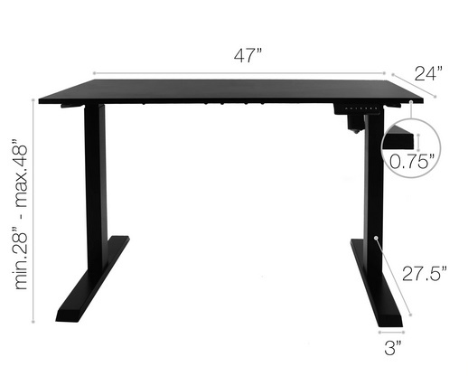 Photo of TechOrbits Electric Standing Desk Frame 60 x 24 Inch Tabletop