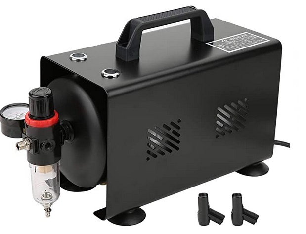 Image of Low Noise 120-V Portable Black Air Compressor
