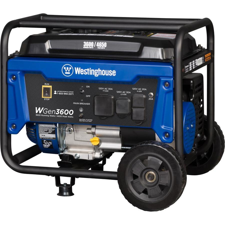 Image of Westinghouse WGen3600v Generator 3600 Watts Rated Watts & 4650 Peak Watts