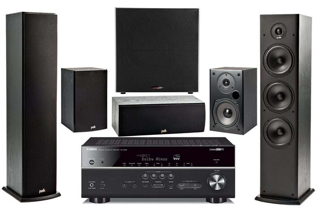 Image of Yamaha Surround Sound Home Theater System with Floor Standing Speakers