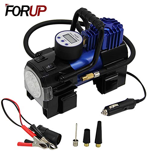 Image of FORUP 12-Volt Dual Cylinder Air Compressor Pump with Digital Display