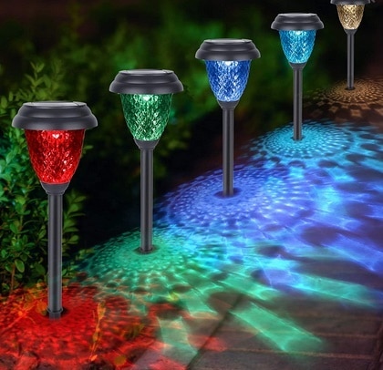 Image of GEEKERA 8 Pack Solar Outdoor Pathway Lights