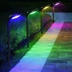 Picture of ROSHWEY 4 Pack Solar Landscape Lights 7 Colors 12 LED Beads