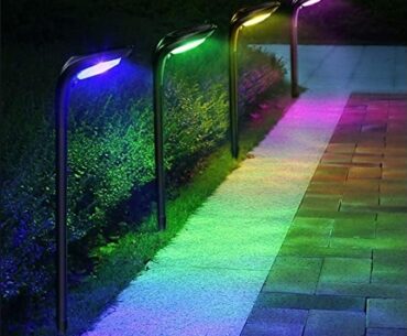 Picture of ROSHWEY 4 Pack Solar Landscape Lights 7 Colors 12 LED Beads