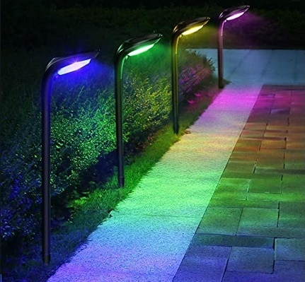 Picture of ROSHWEY 4 Pack Solar Landscape Lights 7 Colors 12 LED Beads