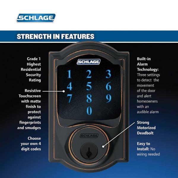 Picture of Schlage Connect Camelot Touchscreen Deadbolt with Built-In Alarm 2021 Lock